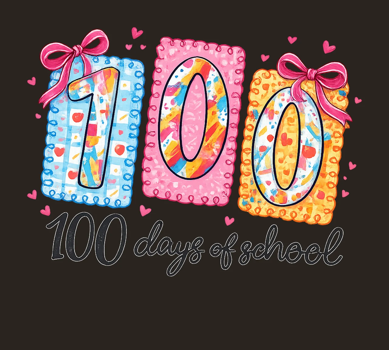 Colorful 100 Days of School Teacher Sublimation Design contrast preview thumbnail