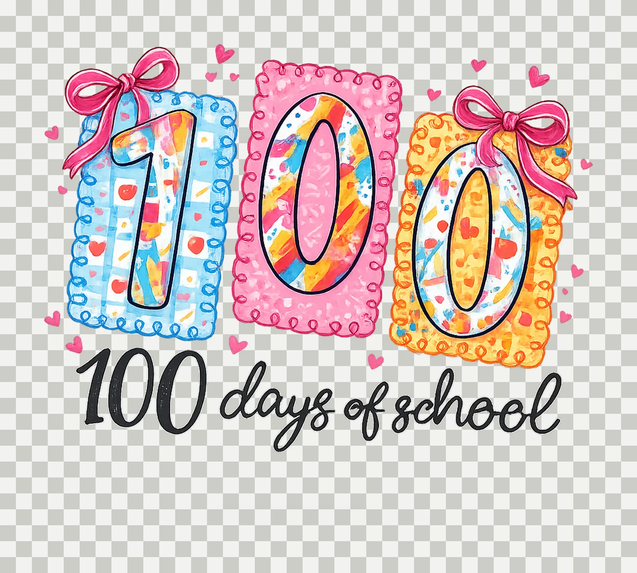 Colorful 100 Days of School Teacher Sublimation Design transparency and detail preview thumbnail