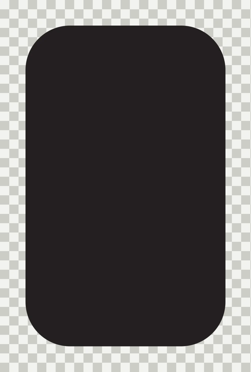 Rounded rectangle silhouette Illustration with rounded corners, rectangular body and minimalist in black and white transparency and detail preview thumbnail