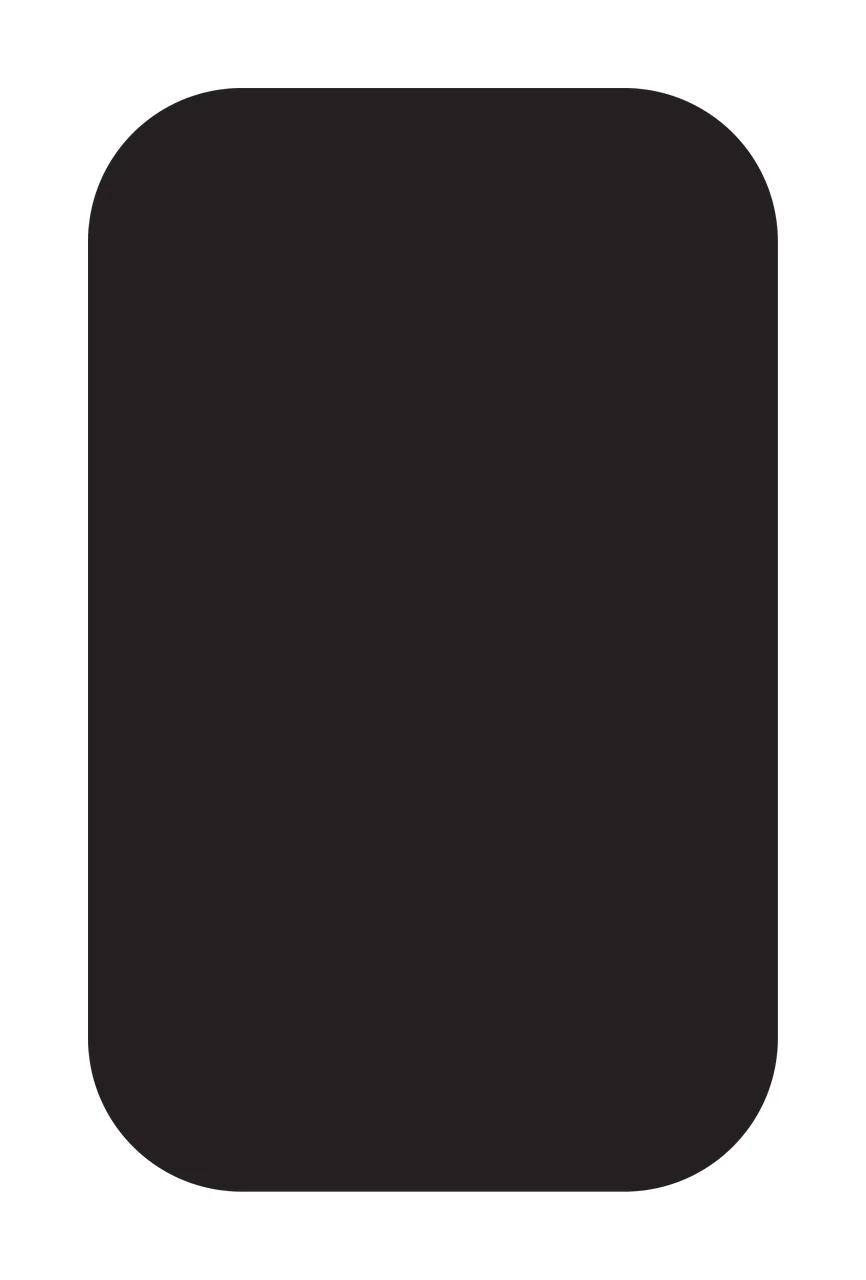 Rounded rectangle silhouette Illustration with rounded corners, rectangular body and minimalist in black and white