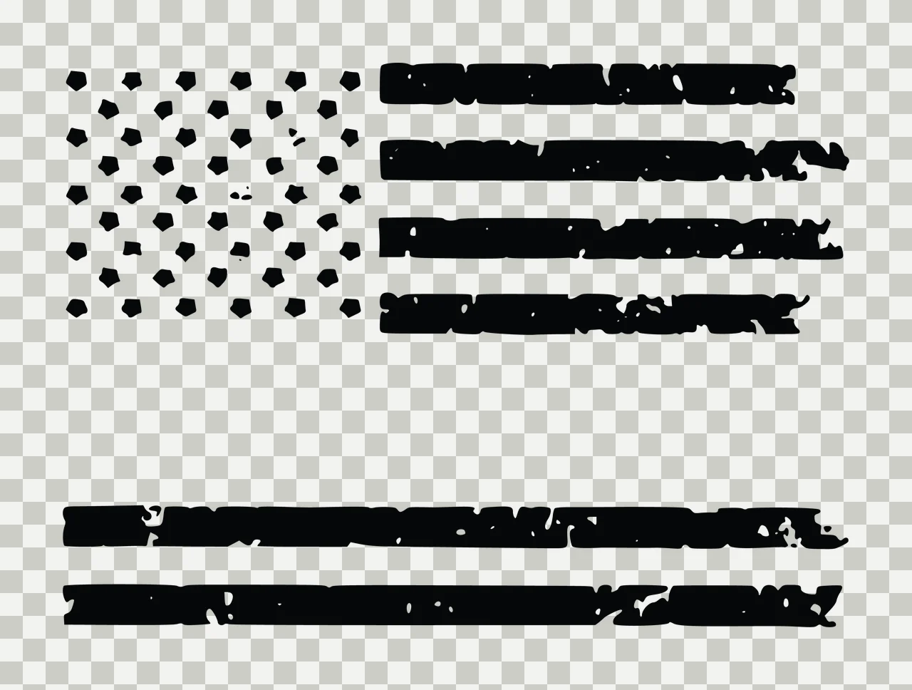 Flag American With Text Overlay stars stripes grunge black transparency and detail preview thumbnail