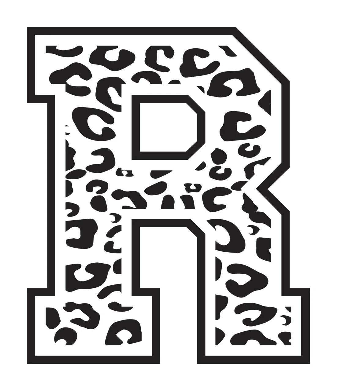 Can Glass Wrap R Letter With Leopard Print