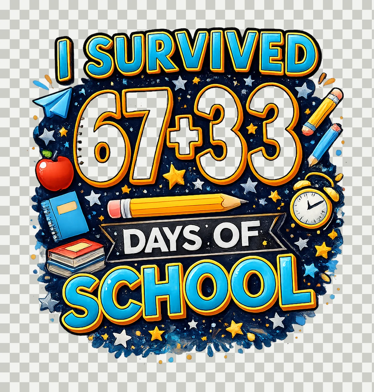 Survived 100 Days Of School 100th Day Celebration Teacher transparency and detail preview thumbnail