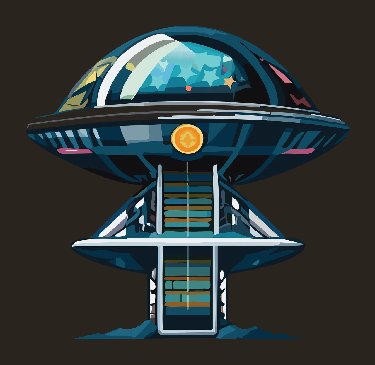 Abstract Dome Structure Silhouette standing stairs platform contrast preview thumbnail