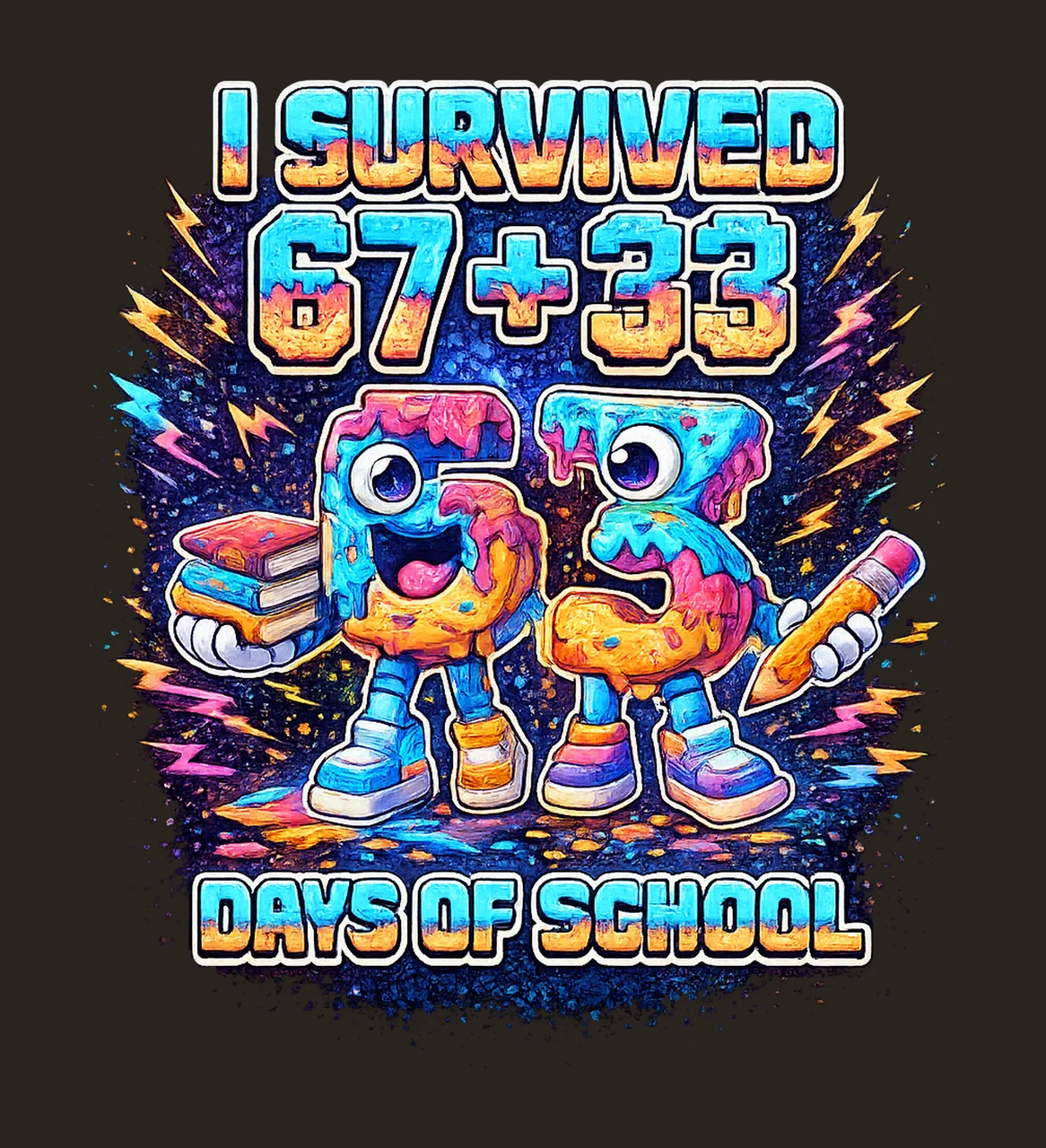 Survived 67 Days Of School Funny Student Shirt Teacher Gift contrast preview thumbnail