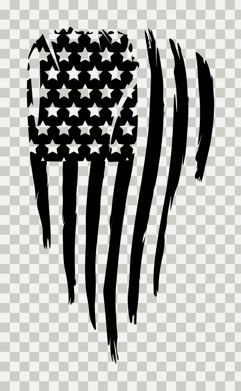Black Flag Tattered Star Graphic Symbol stationary stars stripes transparency and detail preview thumbnail