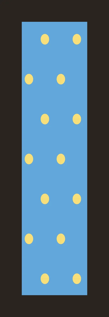 Polka dot pattern Illustration with yellow circles, polka dots, blue background and vertical rectangle in light blue contrast preview thumbnail