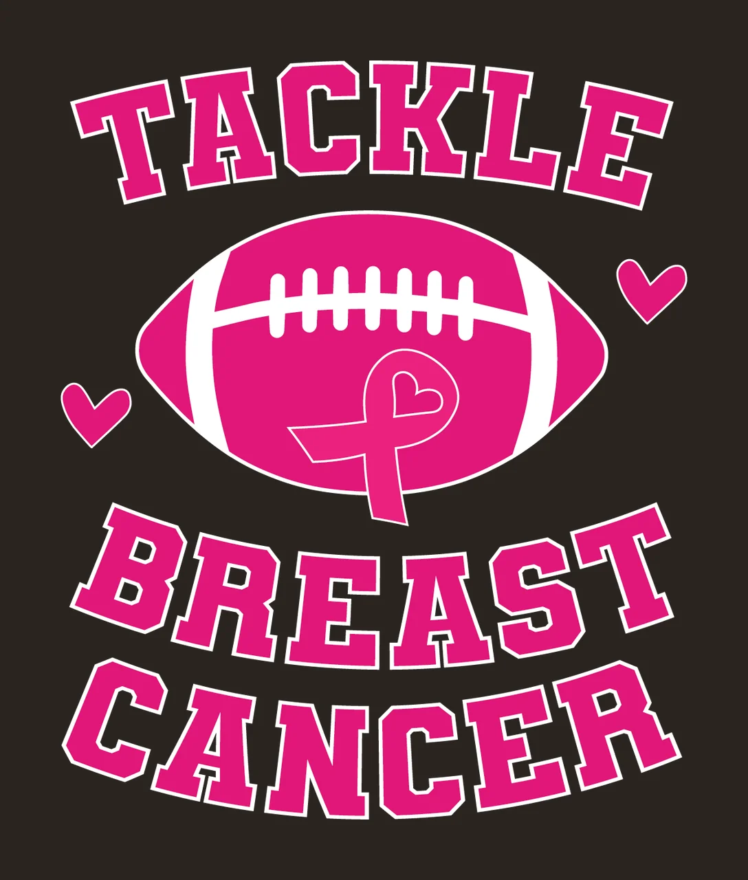 Tackle Breast Cancer Emblem With Hearts sport encouraging football contrast preview thumbnail