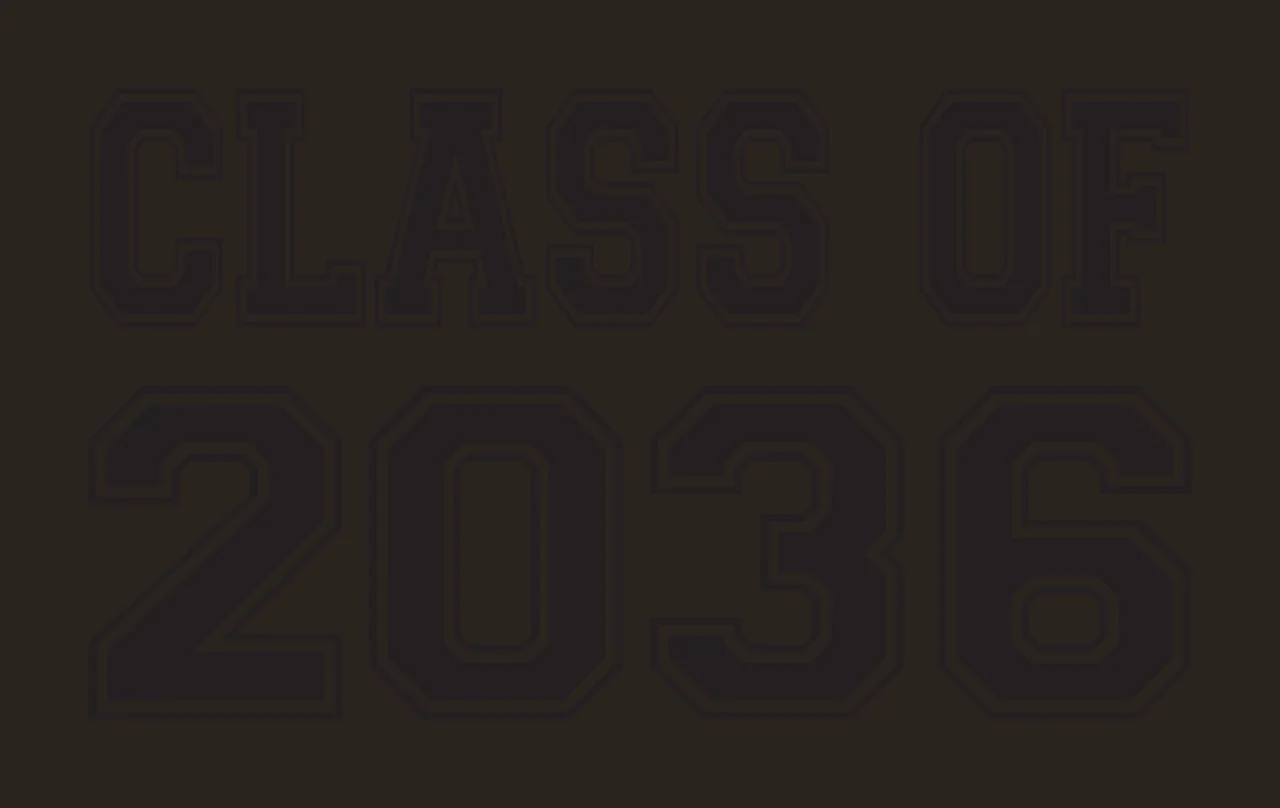 CLASS OF 2036 Typography Design with black block letters with white outlines contrast preview thumbnail