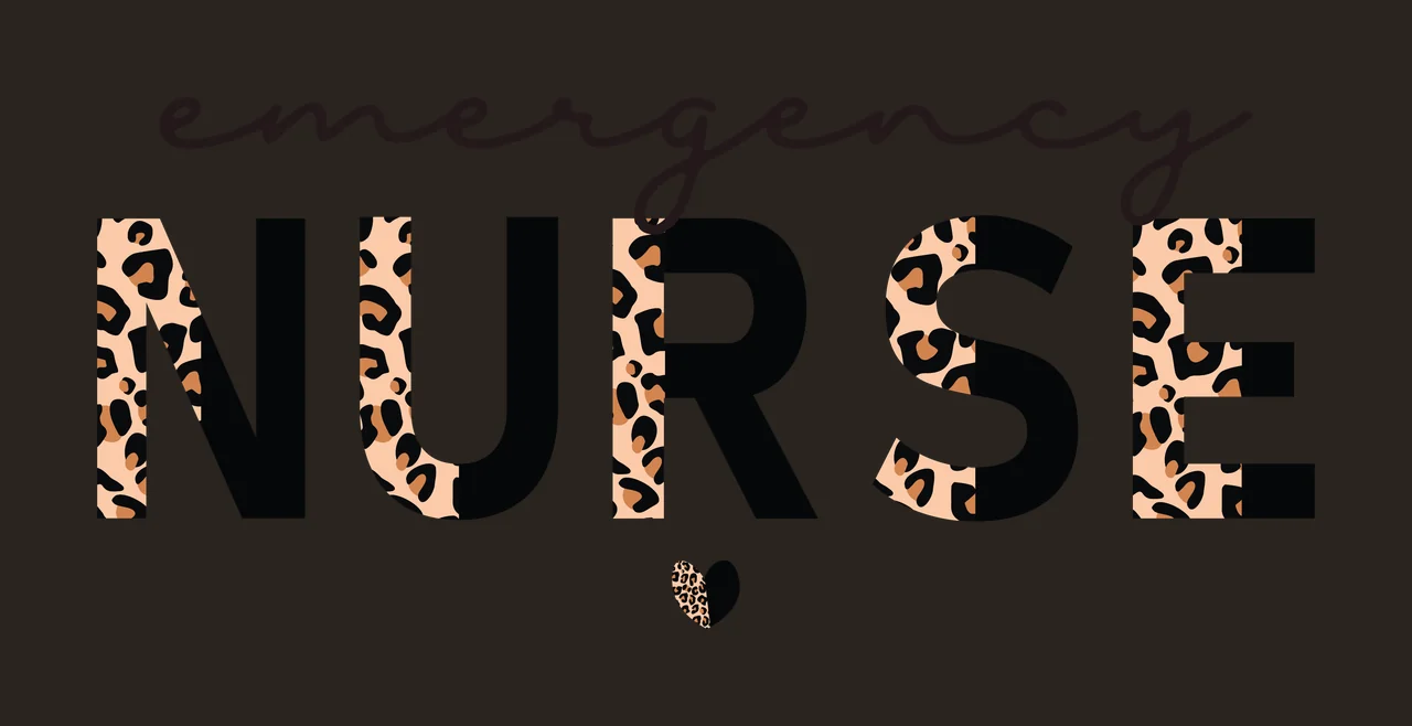 Emergency Nurse Black Text Minimalist Design inscription Informational contrast preview thumbnail