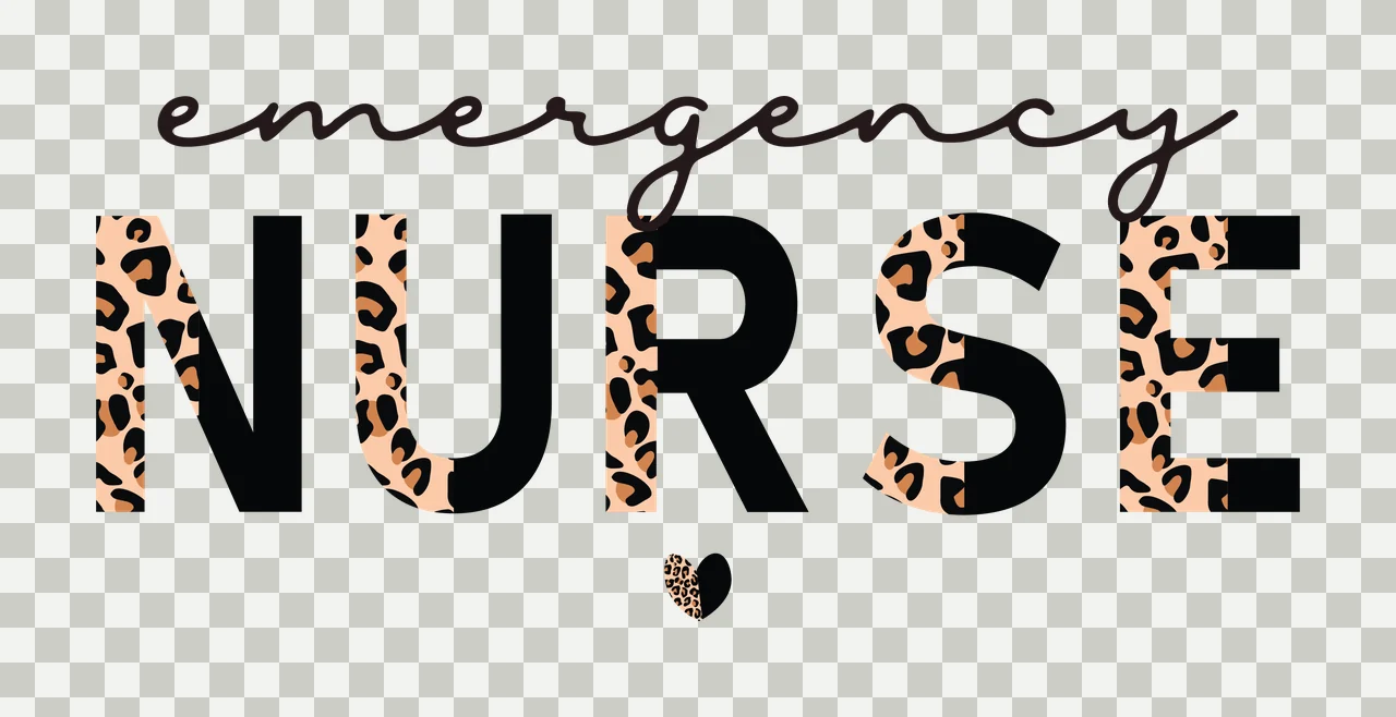 Emergency Nurse Black Text Minimalist Design inscription Informational transparency and detail preview thumbnail