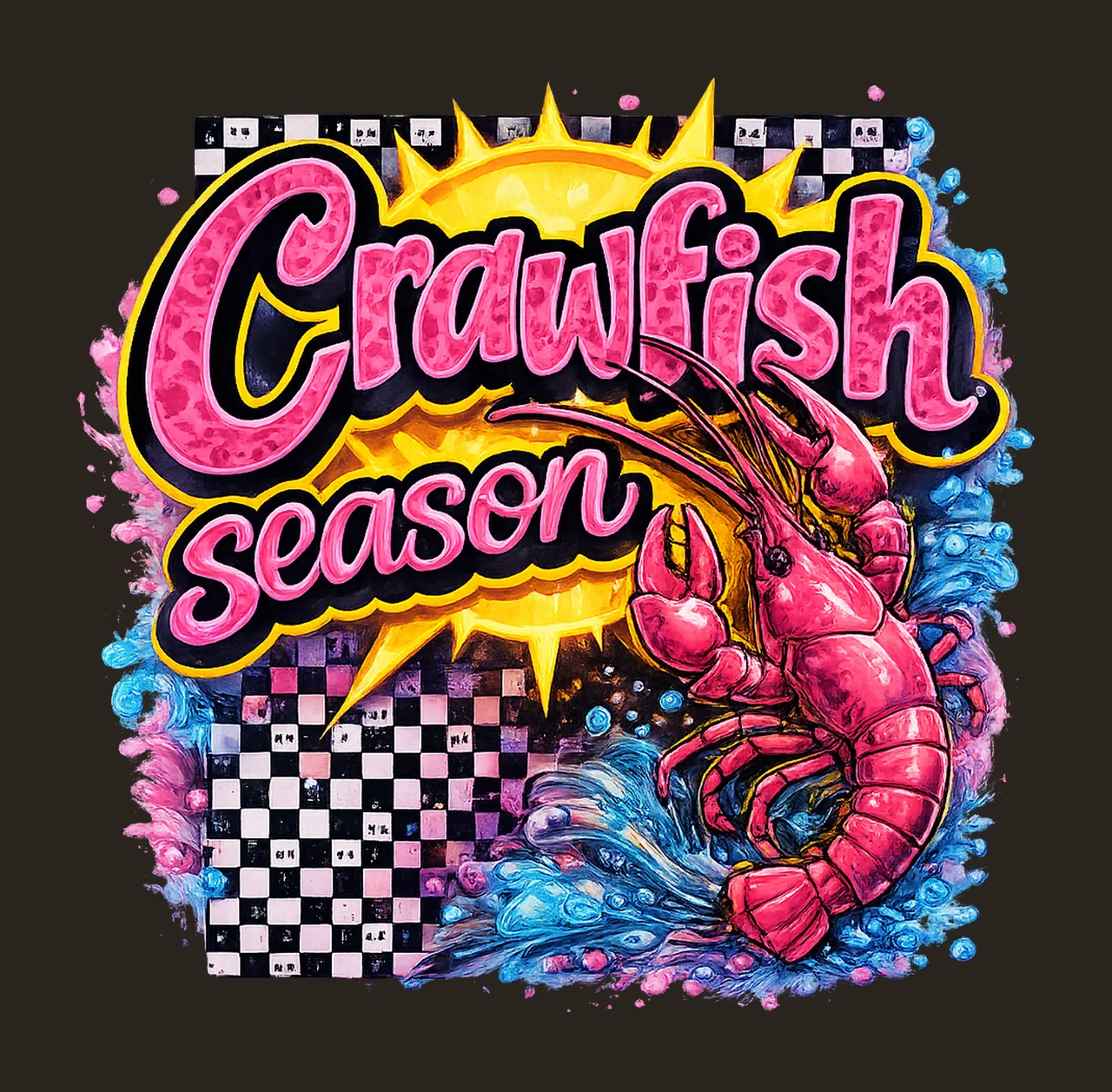 Crawfish Season Preppy Crawfish Sublimation Variation A contrast preview thumbnail