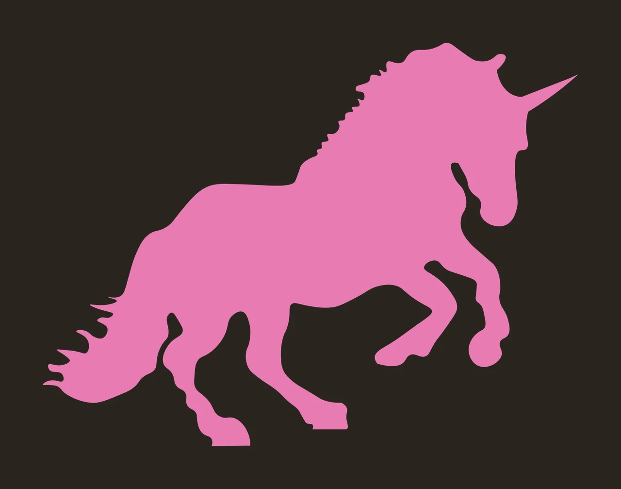 Unicorn Silhouette Of A Mythical Horse With Single Rearing contrast preview thumbnail