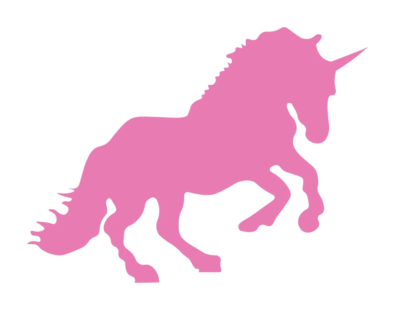 Unicorn Silhouette Of A Mythical Horse With Single Rearing