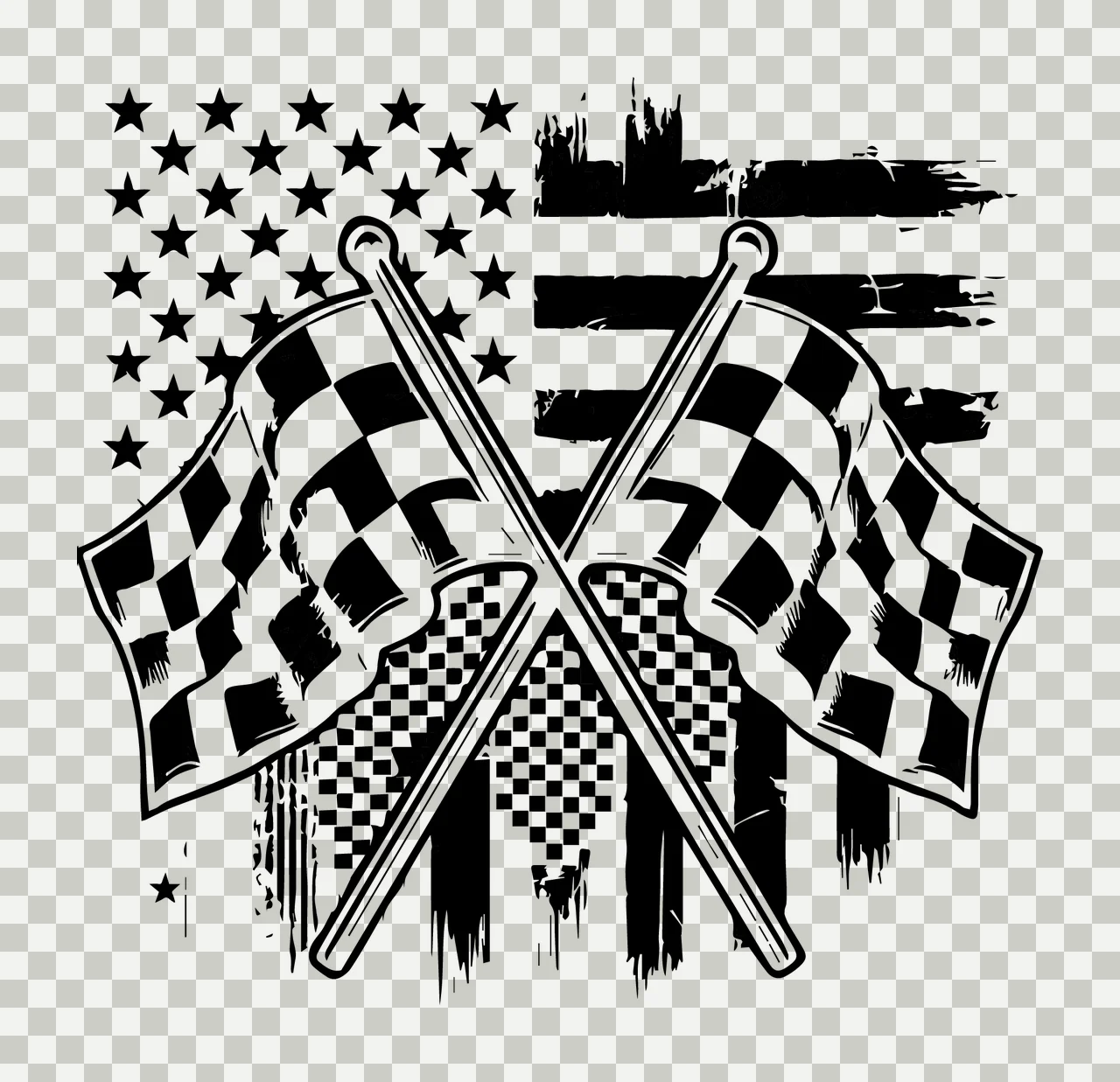 Flag Checkerboard Flags Over American Design crossed pattern transparency and detail preview thumbnail