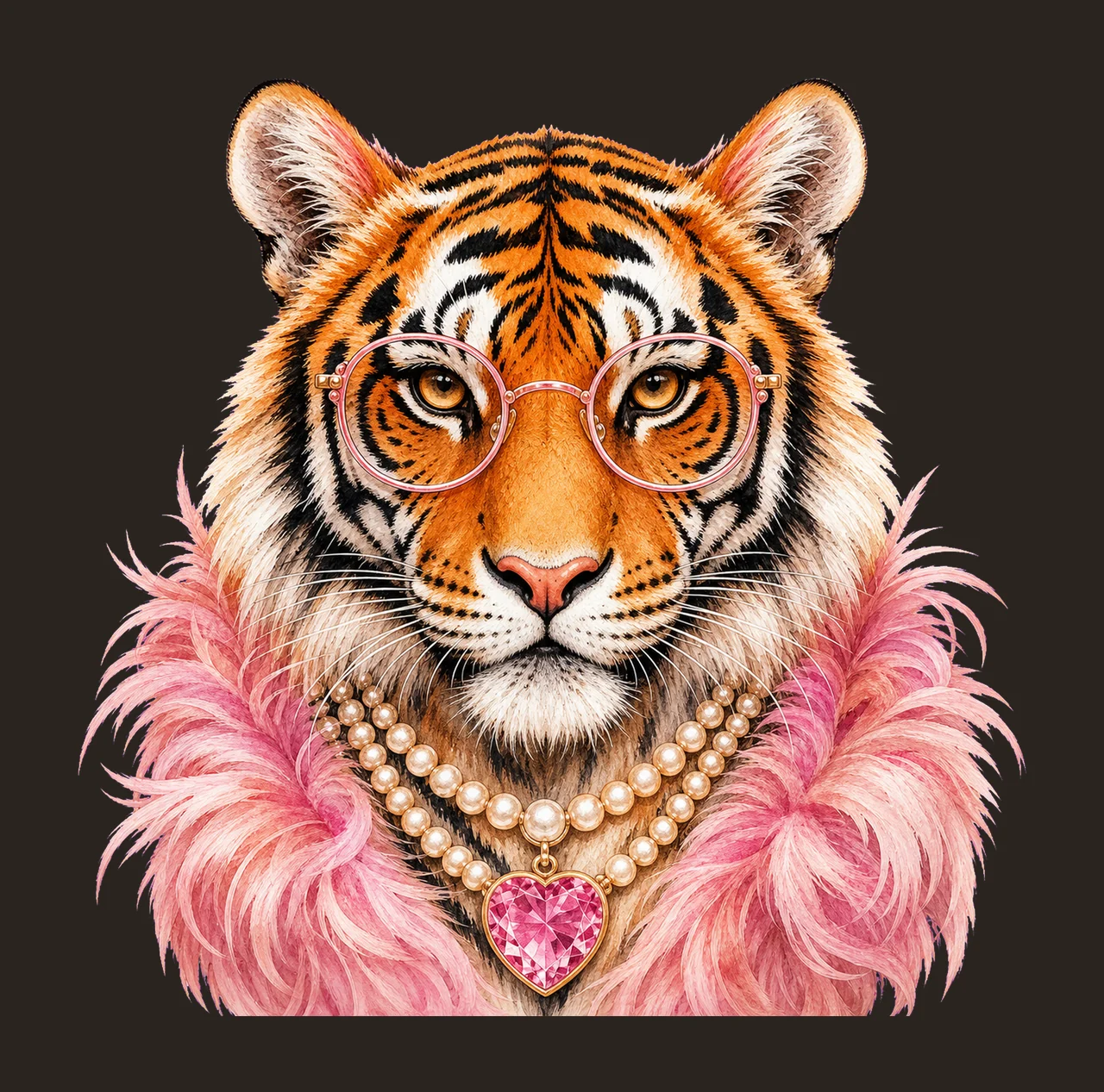 Glam Tiger Preppy Tiger Bling Design Everyday Variation B contrast preview thumbnail
