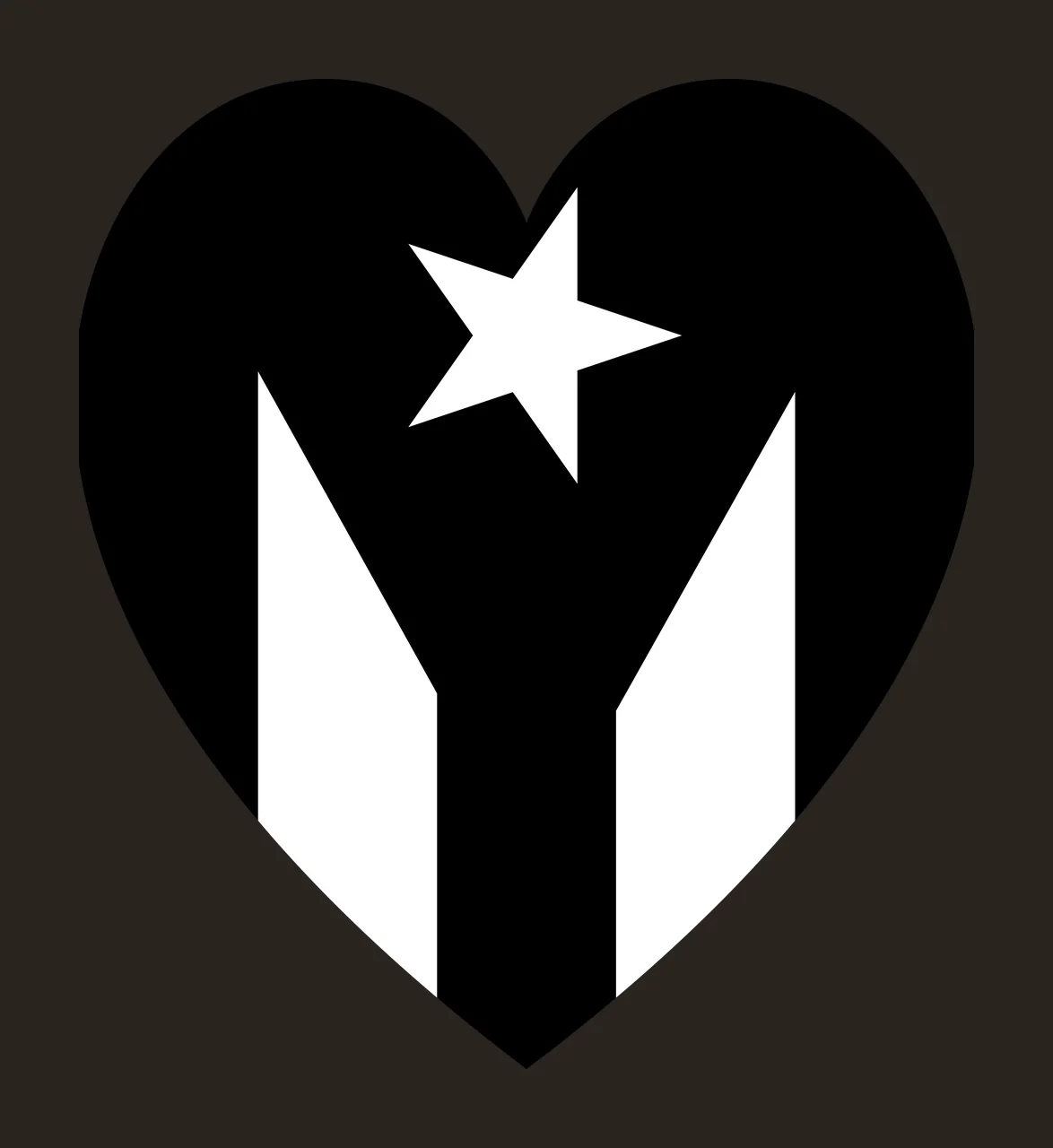 Black Heart Shape Containing A Star And Vertical encapsulating contrast preview thumbnail