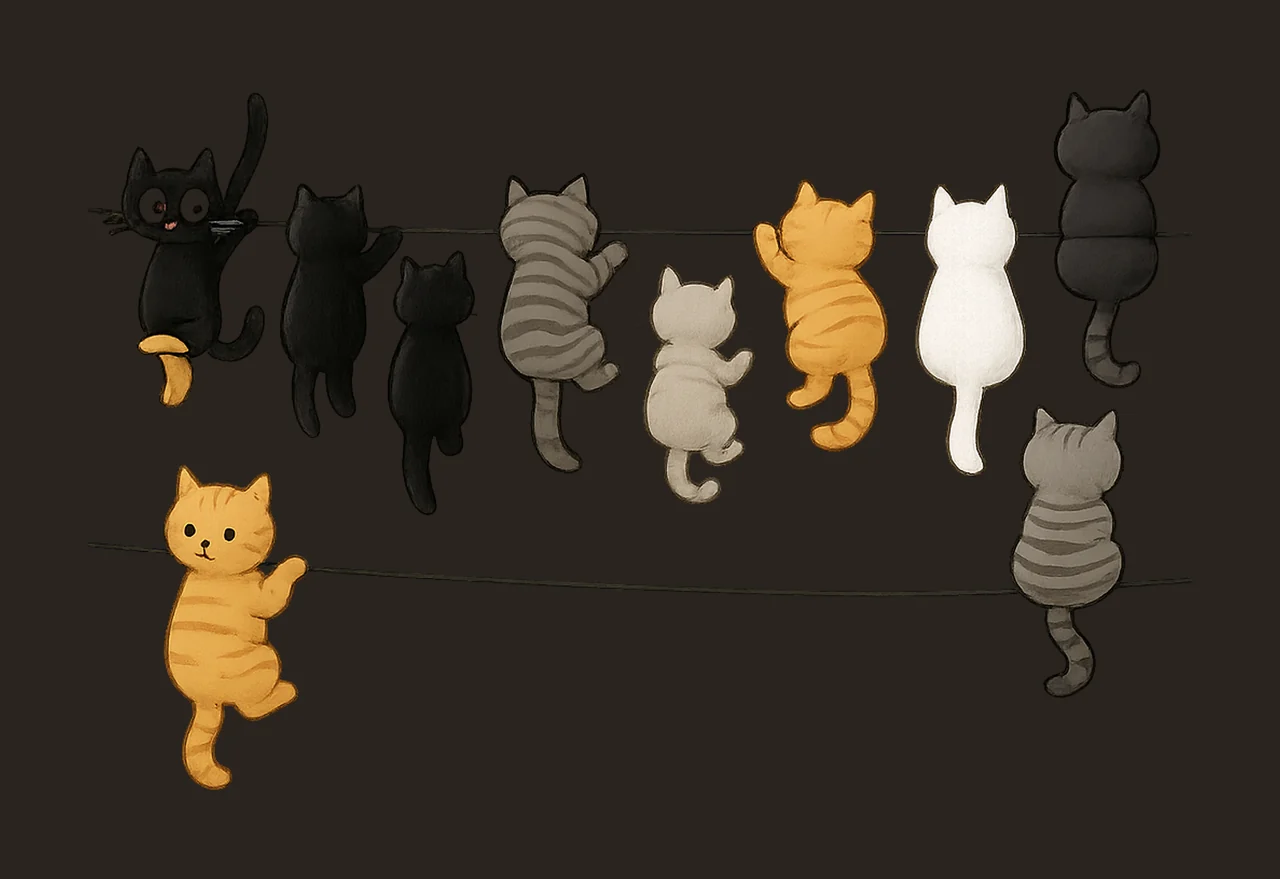 Hanging Cats Artwork Funny Kitten Design Cute Cat Lover Gift contrast preview thumbnail