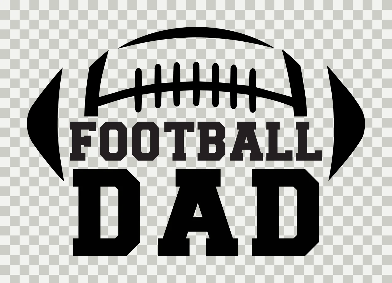 Football Dad Black Text Centered Inside A Large typographic transparency and detail preview thumbnail