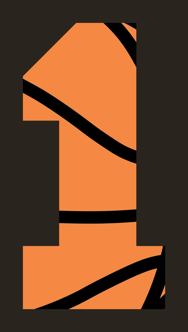 Number 1 One Digit With Decorative Line Patterns displaying contrast preview thumbnail