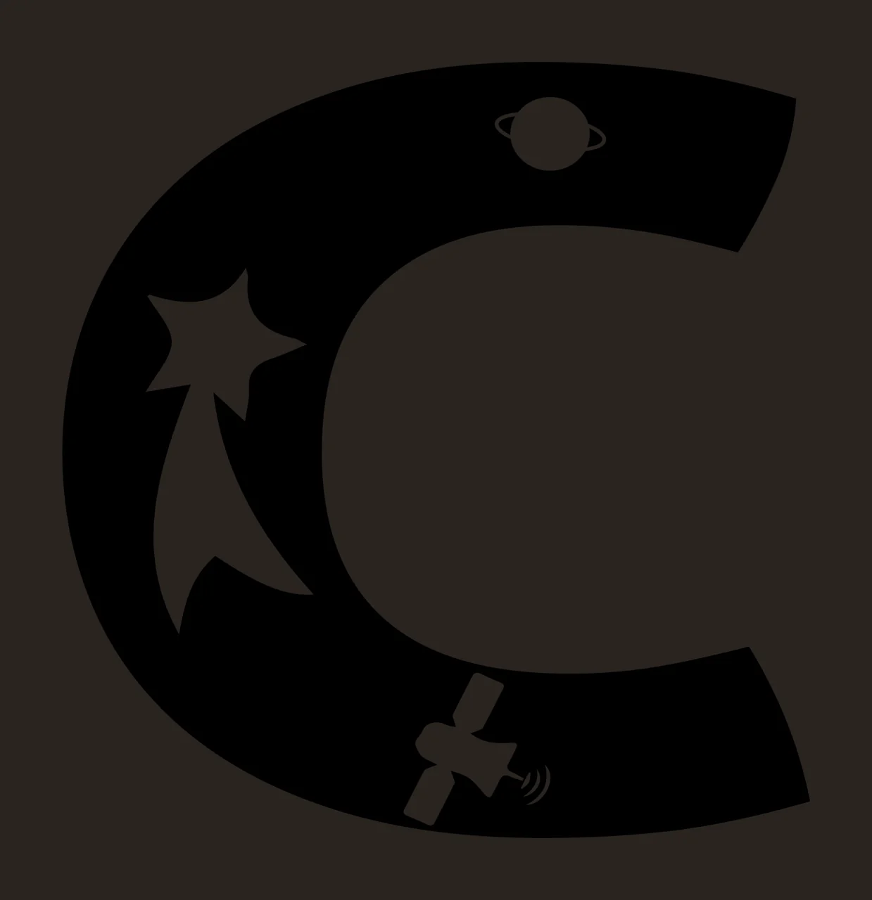 Space C Letter Decorating With Star And Planet contrast preview thumbnail