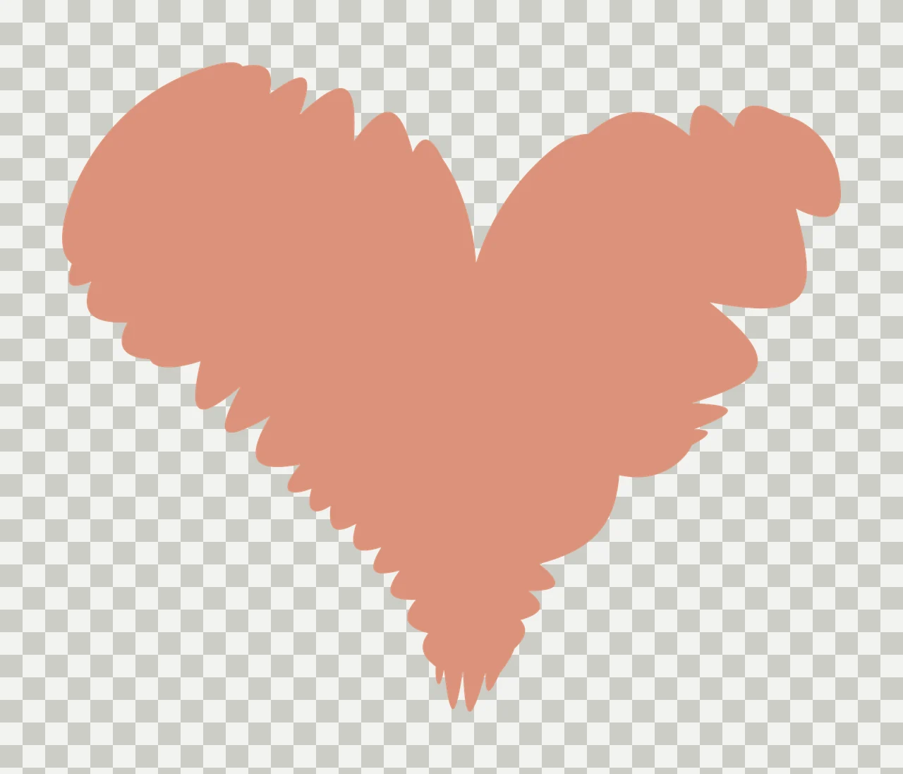Black Jagged Heart Outline Shape edge lines sketchy white rough transparency and detail preview thumbnail
