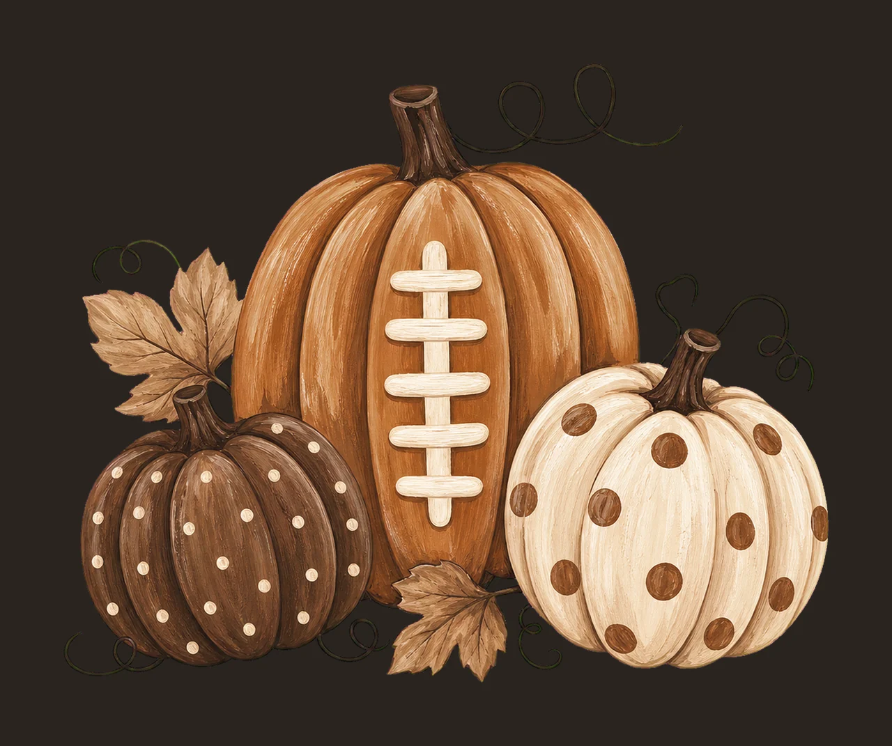 Pumpkin Football Mom Club Polka Dots sublimation Variation D contrast preview thumbnail