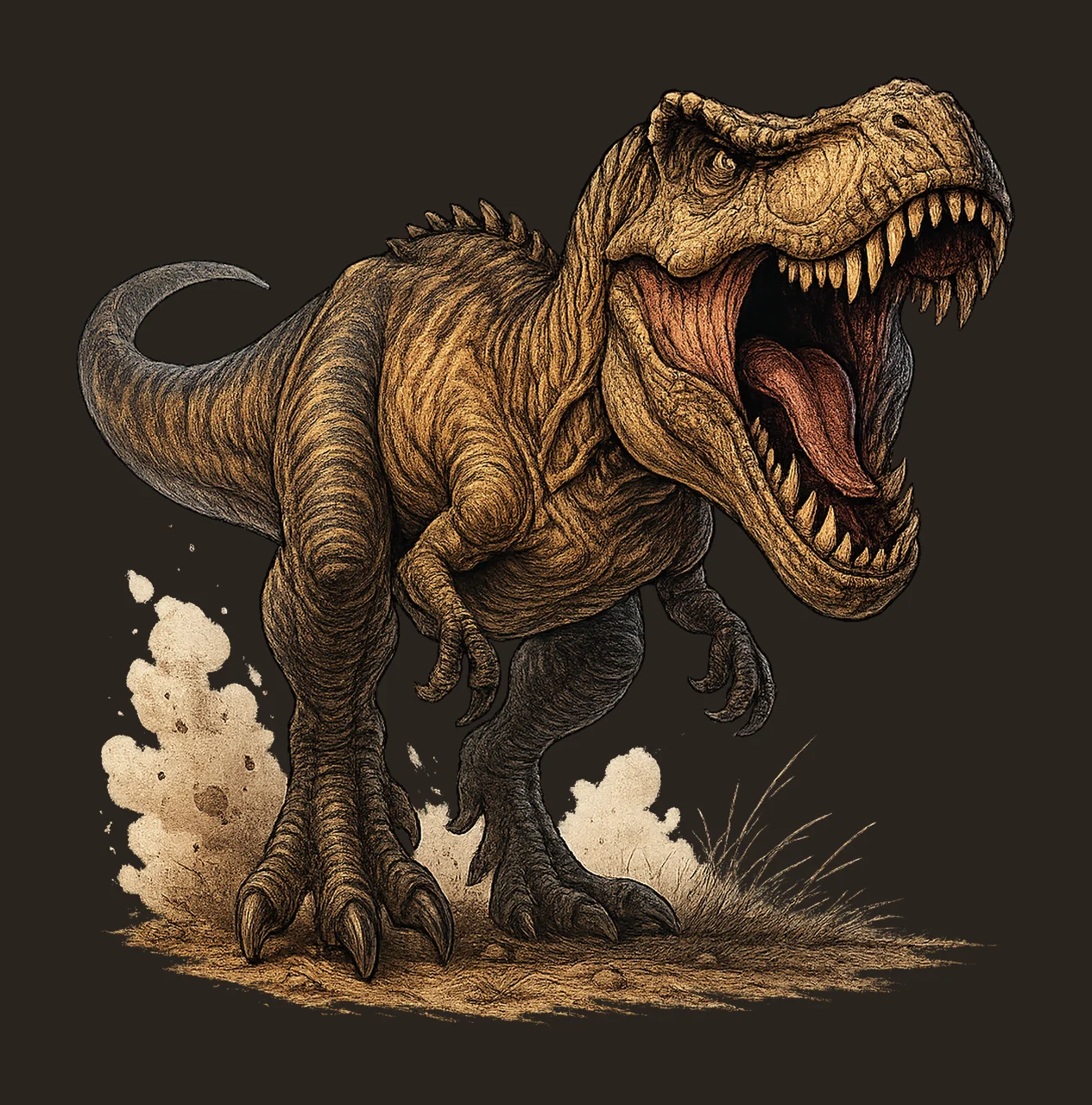Rex Artwork Tyrannosaurus Dinosaur Watercolor Artwork contrast preview thumbnail