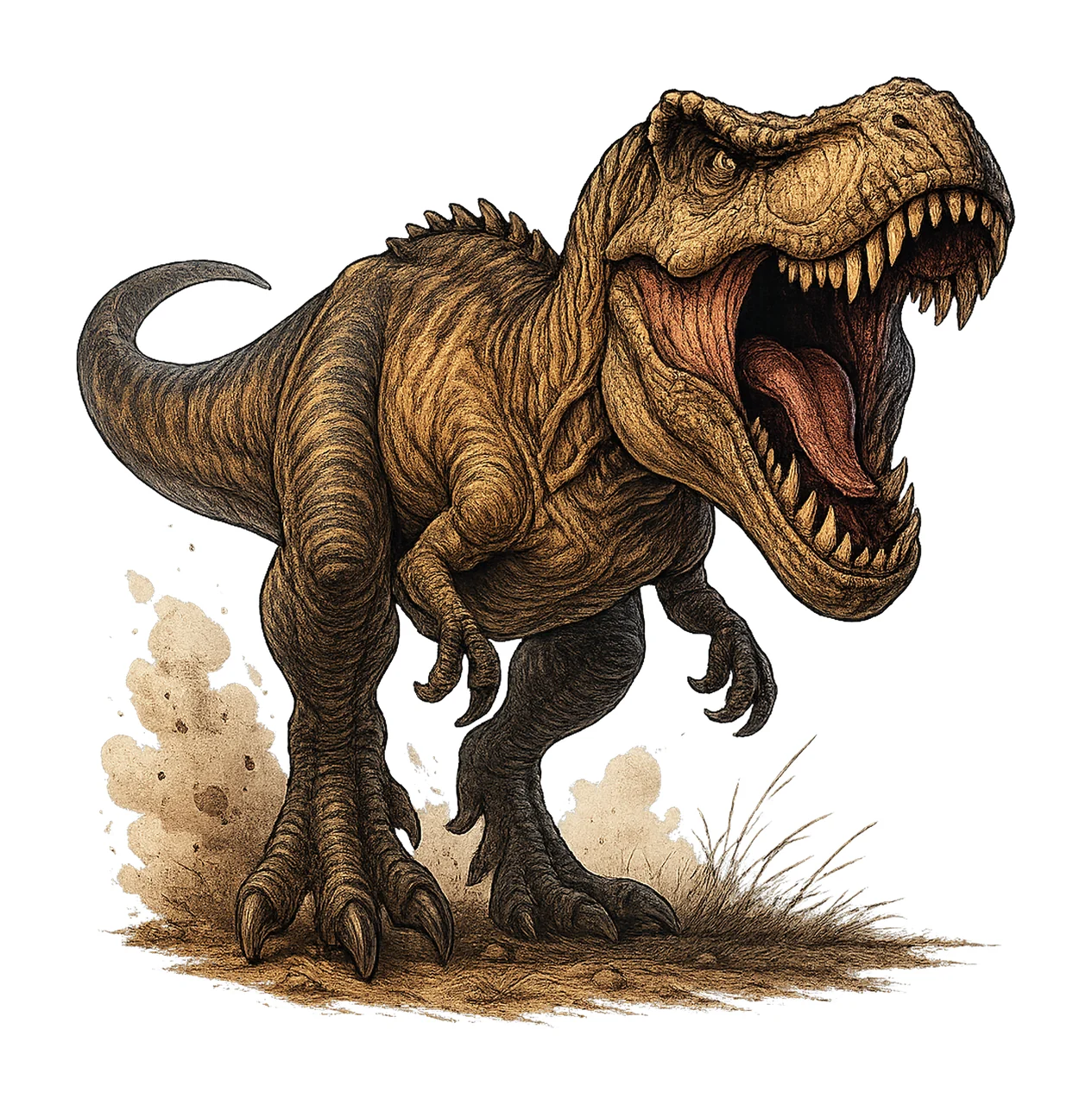 Rex Artwork Tyrannosaurus Dinosaur Watercolor Artwork