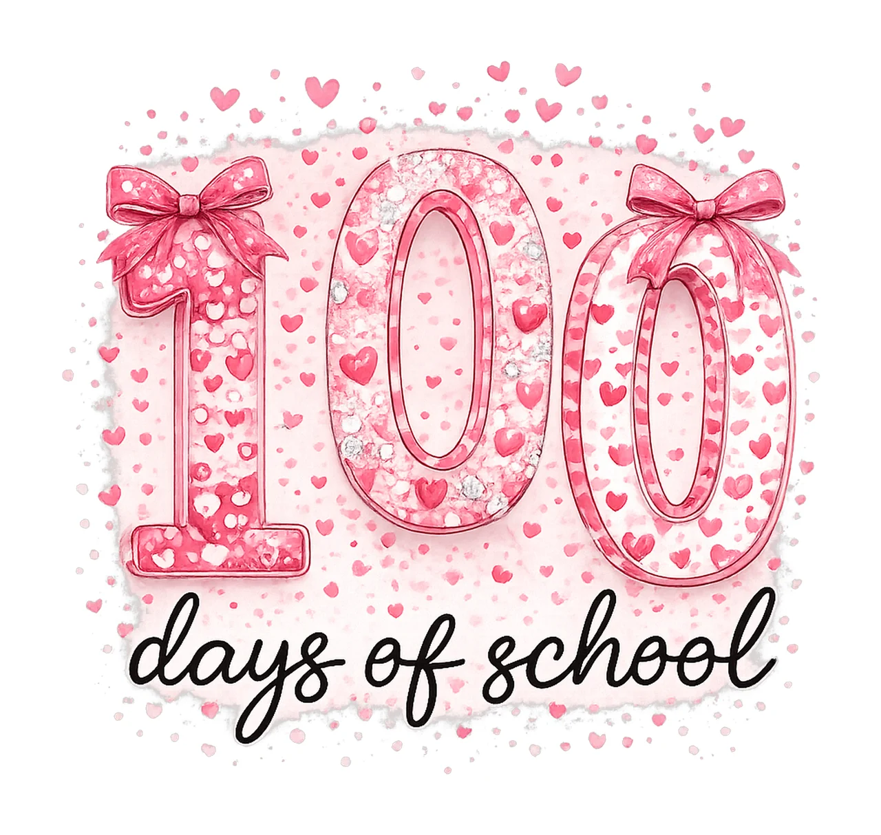 100 Days Of School Coquette Sweatshirt Pencil Coquette Bow
