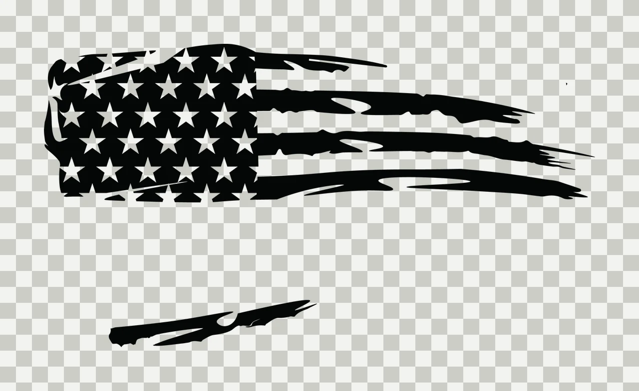 Flag American With Horizontal Brush Strokes stars stripes black transparency and detail preview thumbnail