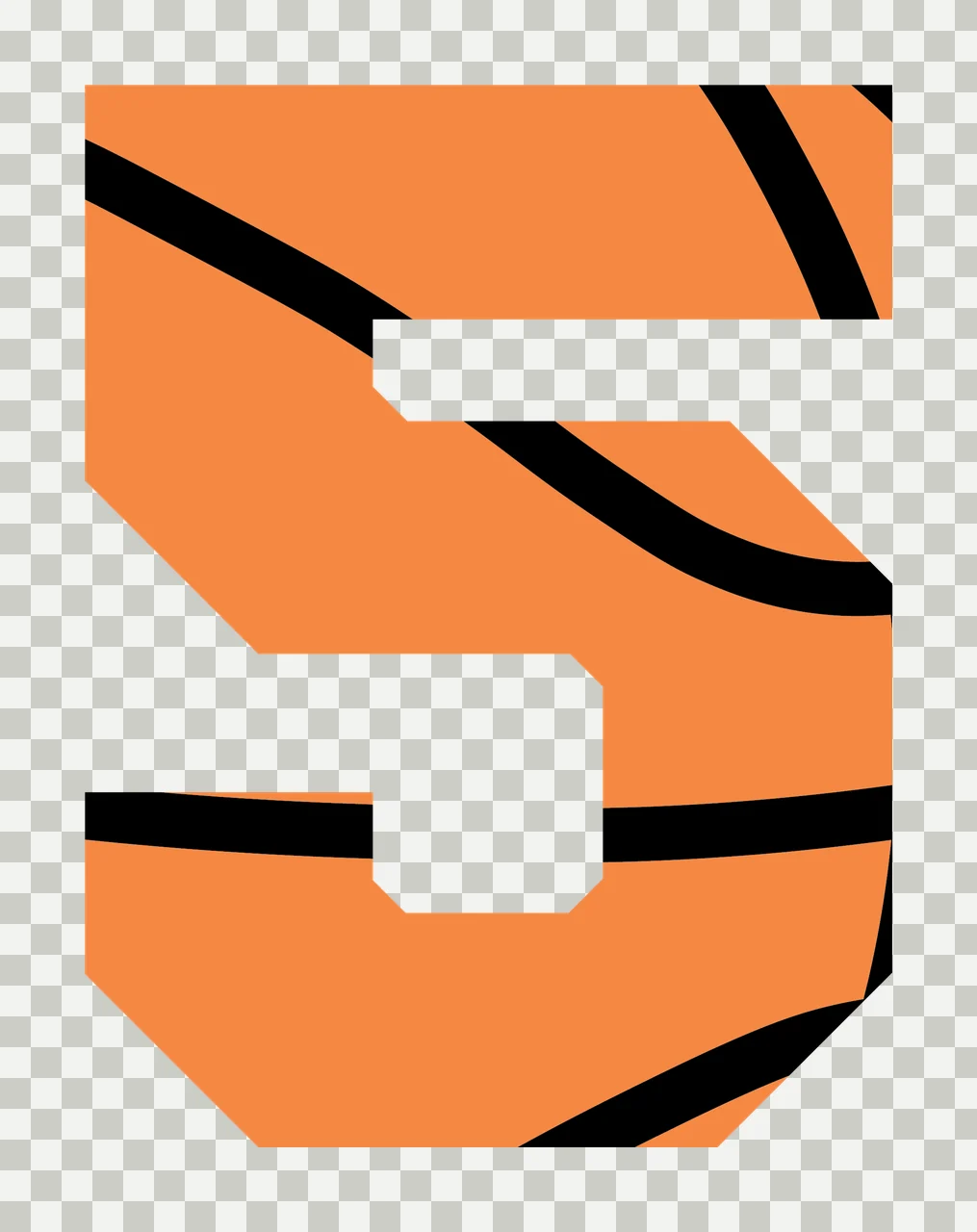 Can Glass Wrap 5 Number With Basketball Texture transparency and detail preview thumbnail