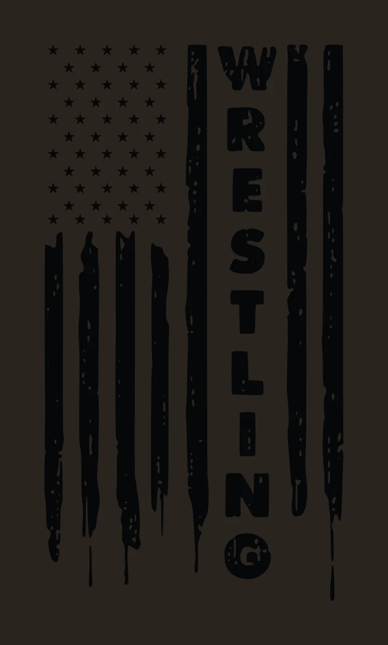 Wrestling Vertical Flag Graphic With The Word stars black white contrast preview thumbnail