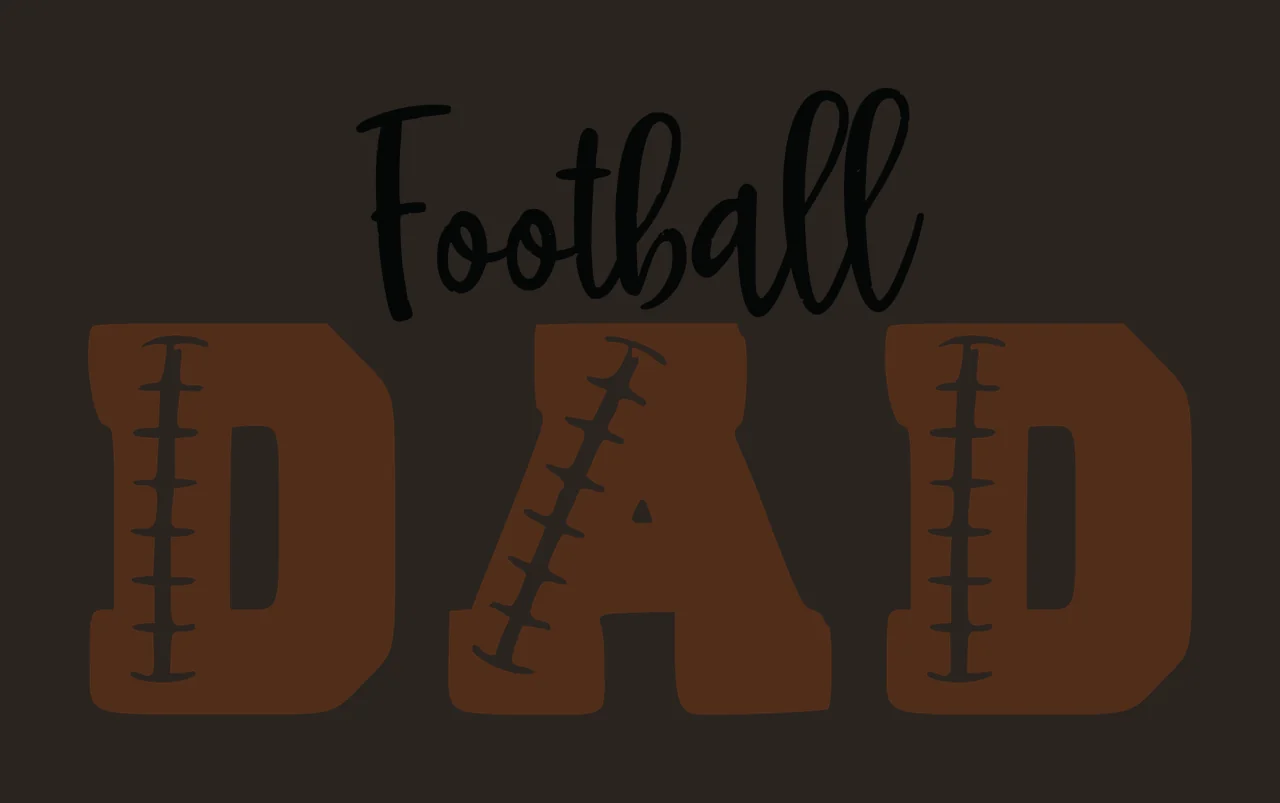 Football Dad Text With Lacing black white typography 1 5 F16 footbal contrast preview thumbnail