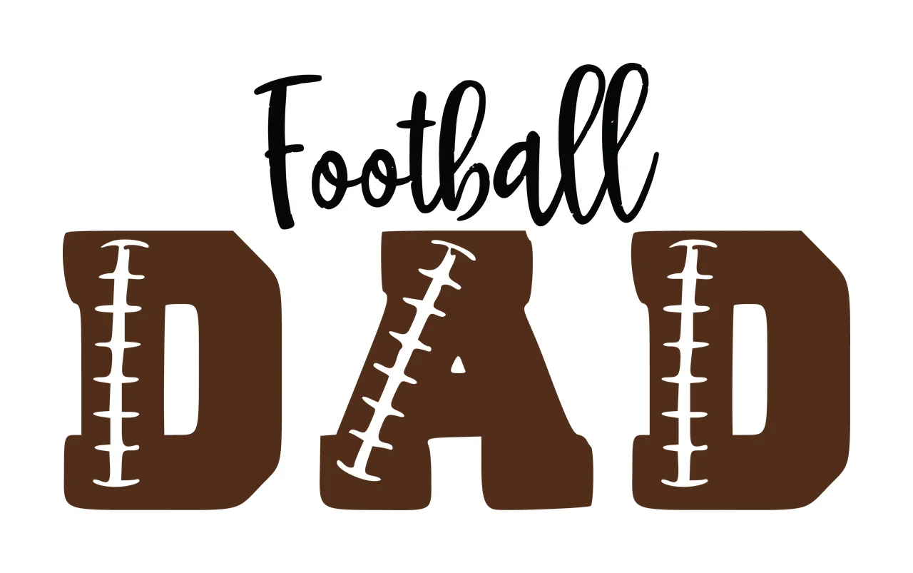 Football Dad Text With Lacing black white typography 1 5 F16 footbal