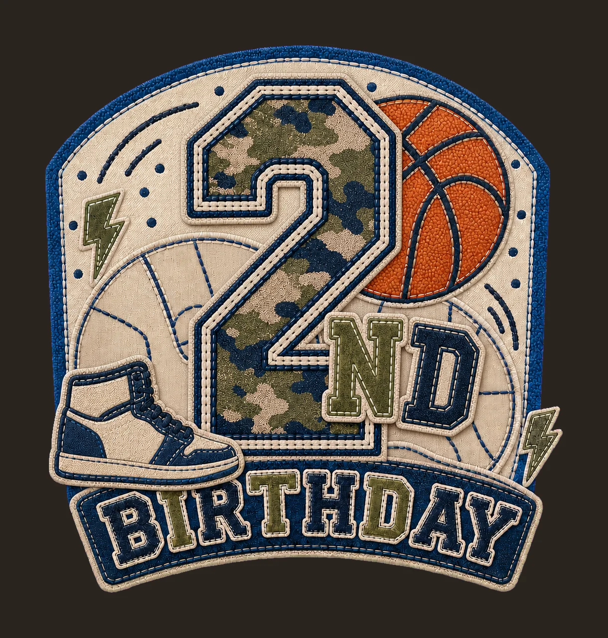 Star Camo Basketball Birthday age 02 contrast preview thumbnail