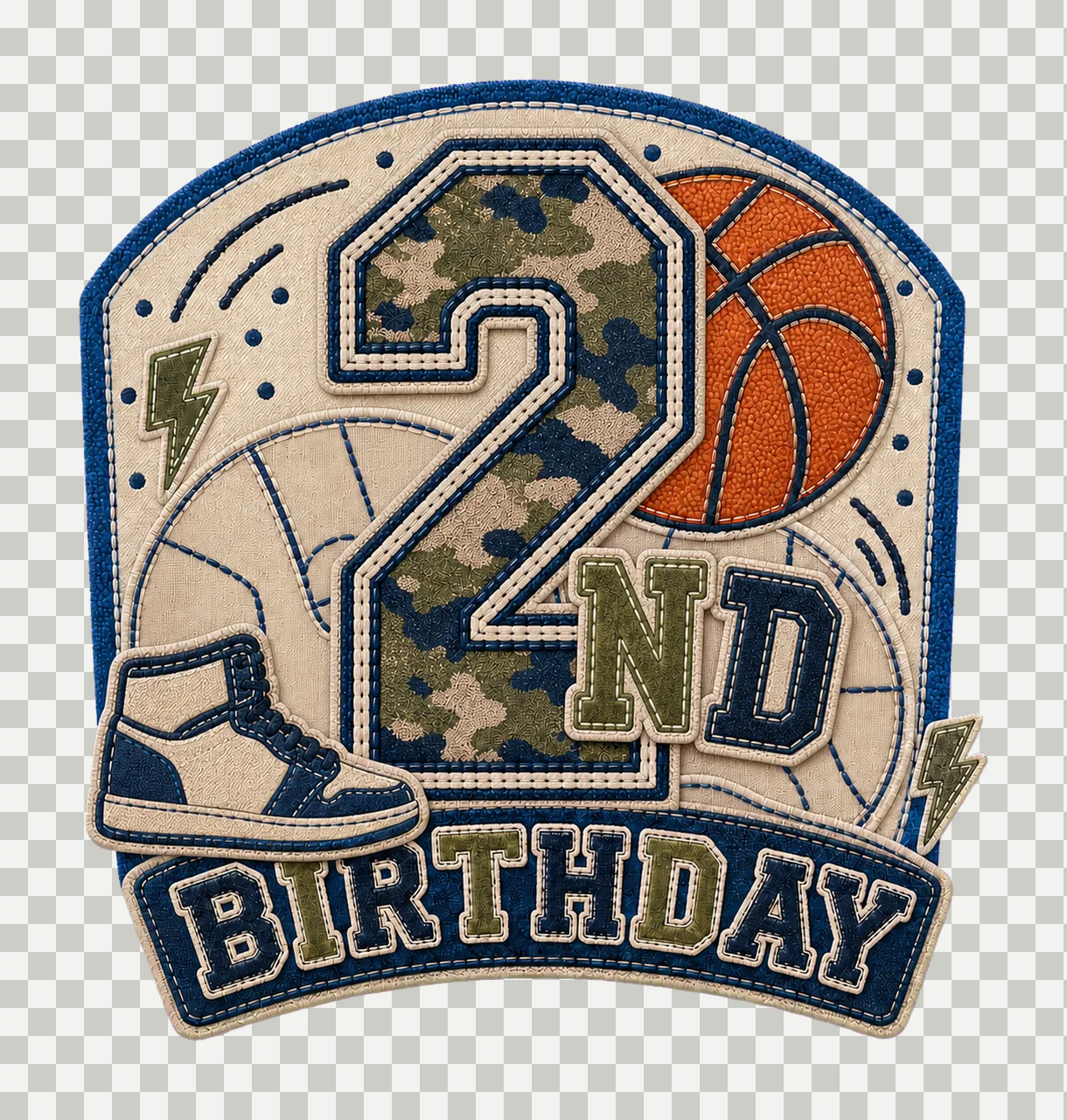 Star Camo Basketball Birthday age 02 transparency and detail preview thumbnail