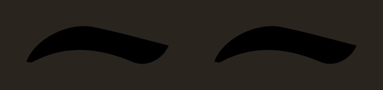 Curved Black Eyebrows On Plain Background Floating Graphic contrast preview thumbnail