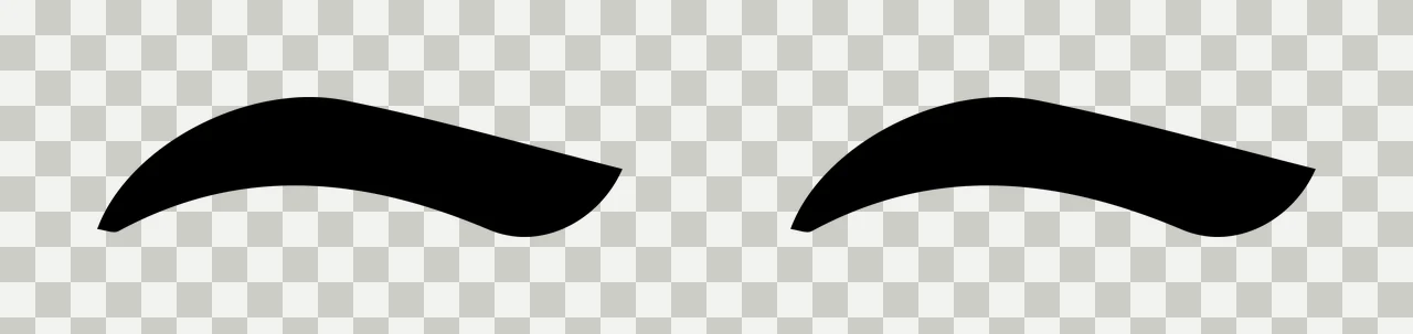 Curved Black Eyebrows On Plain Background Floating Graphic transparency and detail preview thumbnail