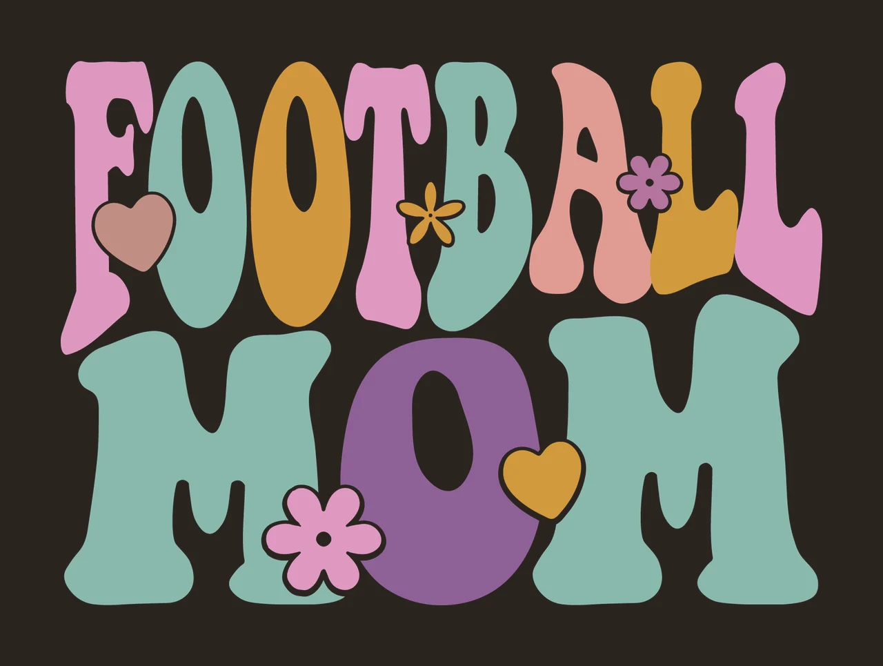 Football Mom Pastel Retro Typography contrast preview thumbnail