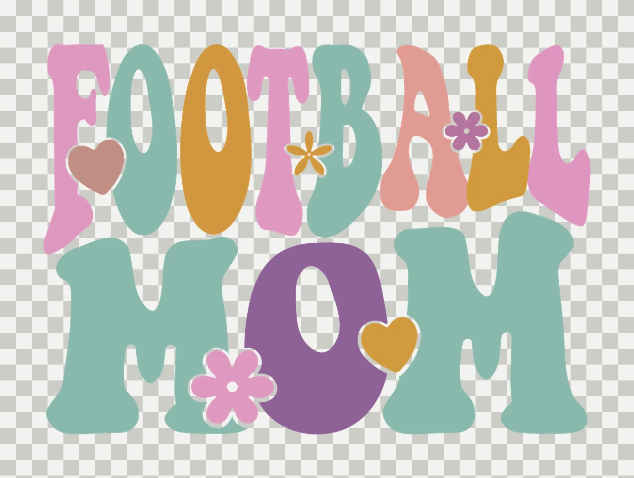 Football Mom Pastel Retro Typography transparency and detail preview thumbnail