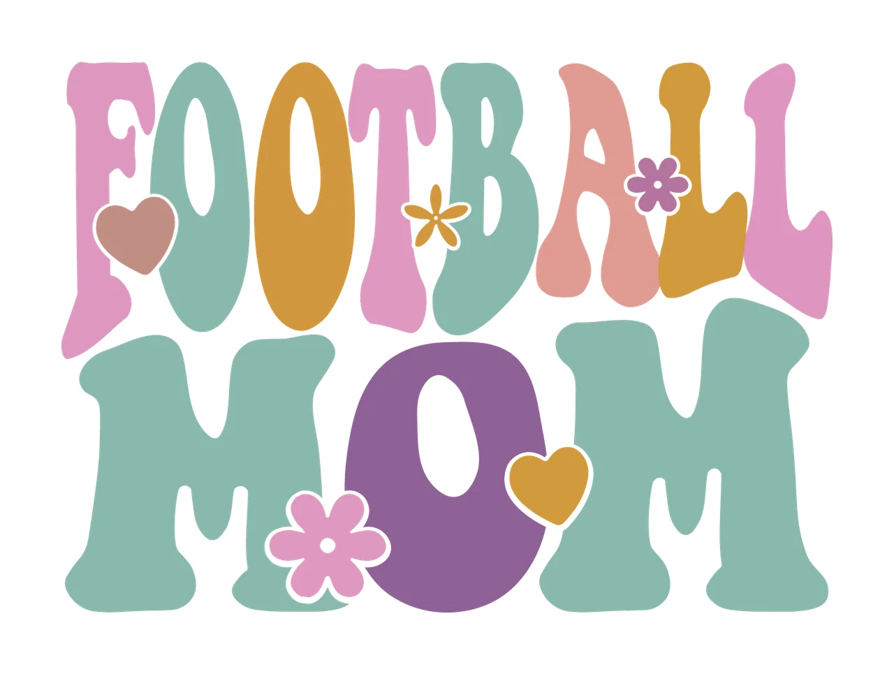 Football Mom Pastel Retro Typography