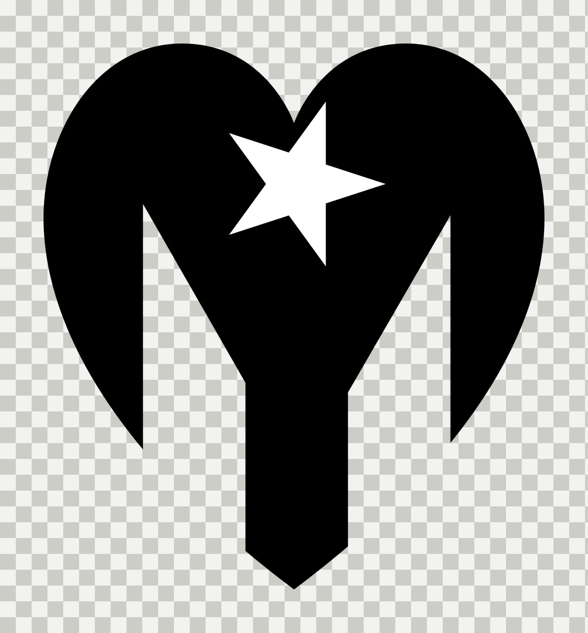Solid Black Heart Shape With A Star Cutout graphic symbol icon transparency and detail preview thumbnail