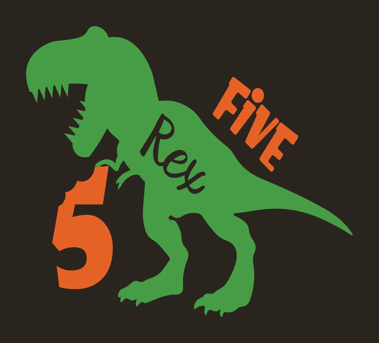 Birthday Dinosaur Graphic silhouette holding number black animal contrast preview thumbnail