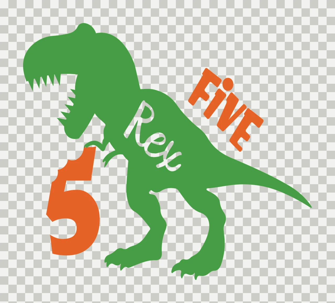 Birthday Dinosaur Graphic silhouette holding number black animal transparency and detail preview thumbnail