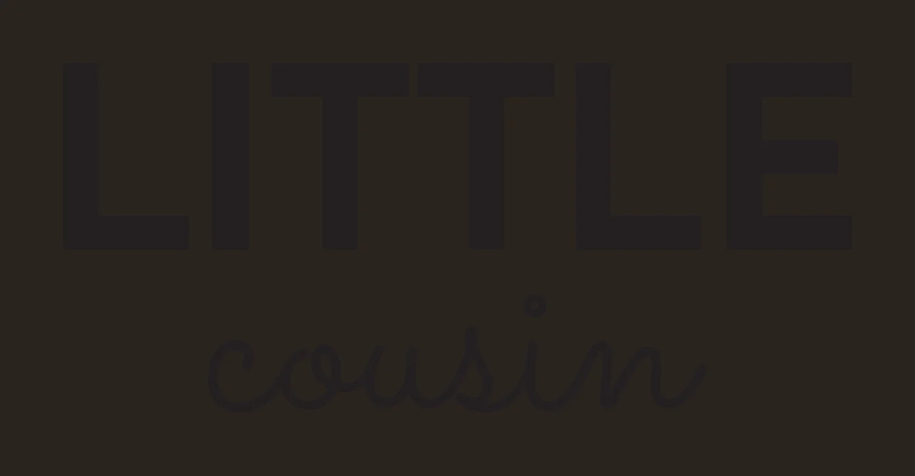LITTLE cousin Typography Design with LITTLE text in black and white contrast preview thumbnail