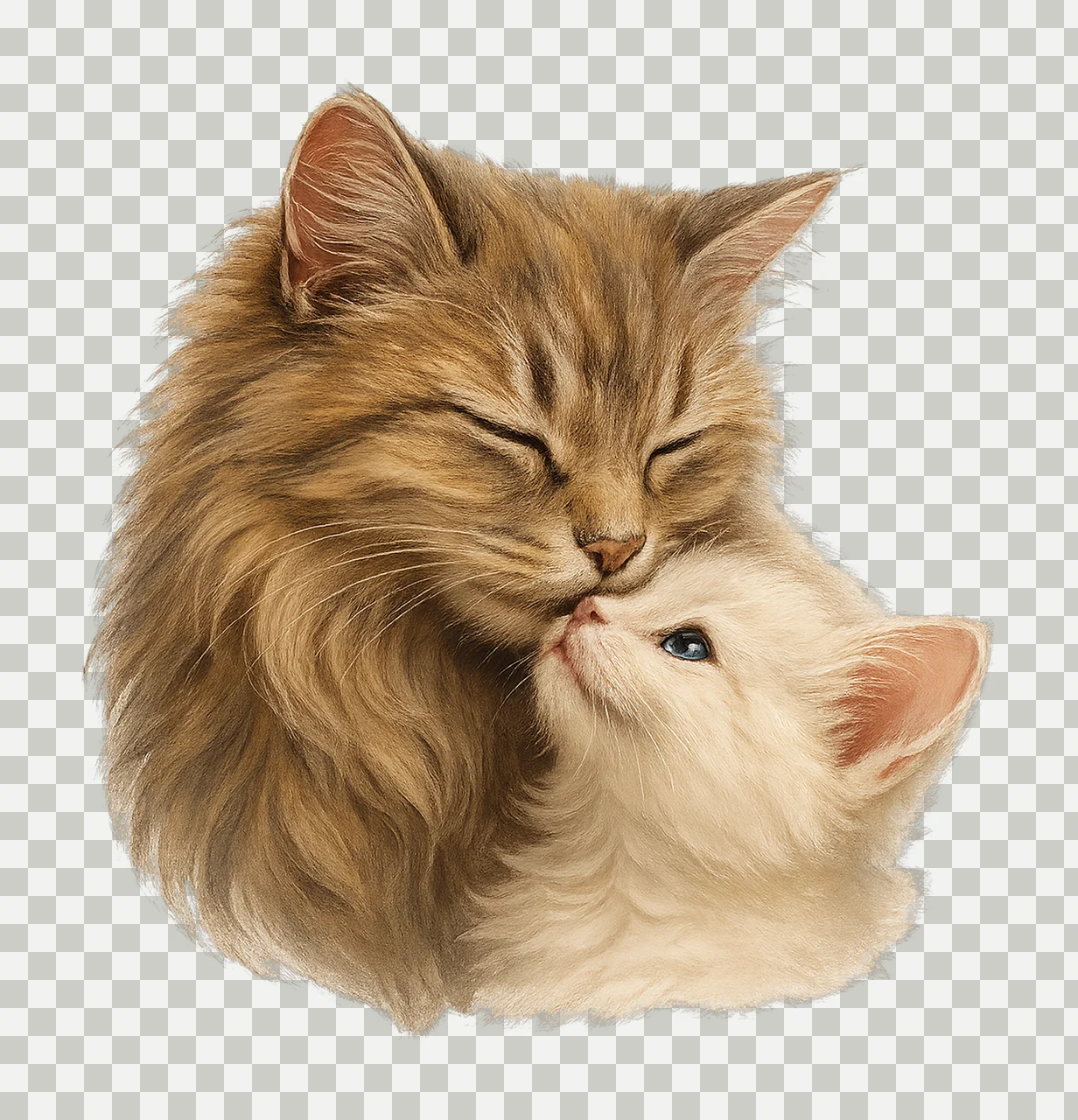 Cat and Kitten Artwork Kitten Love Watercolor Printable Cat transparency and detail preview thumbnail