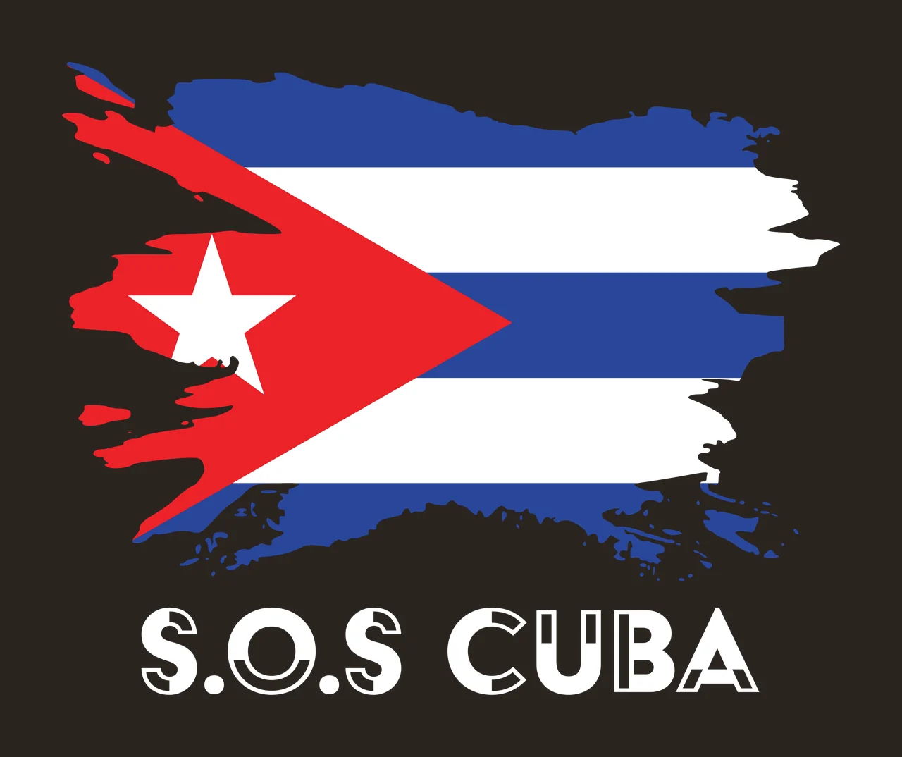 Cuban flag design with red triangle, white star and blue horizontal stripe contrast preview thumbnail