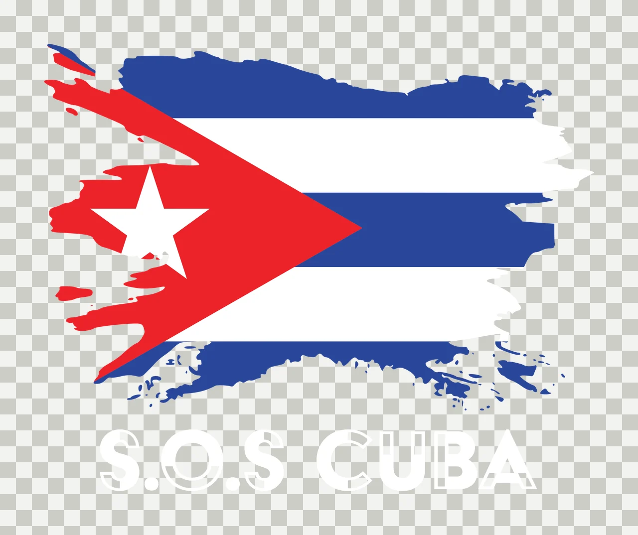Cuban flag design with red triangle, white star and blue horizontal stripe transparency and detail preview thumbnail
