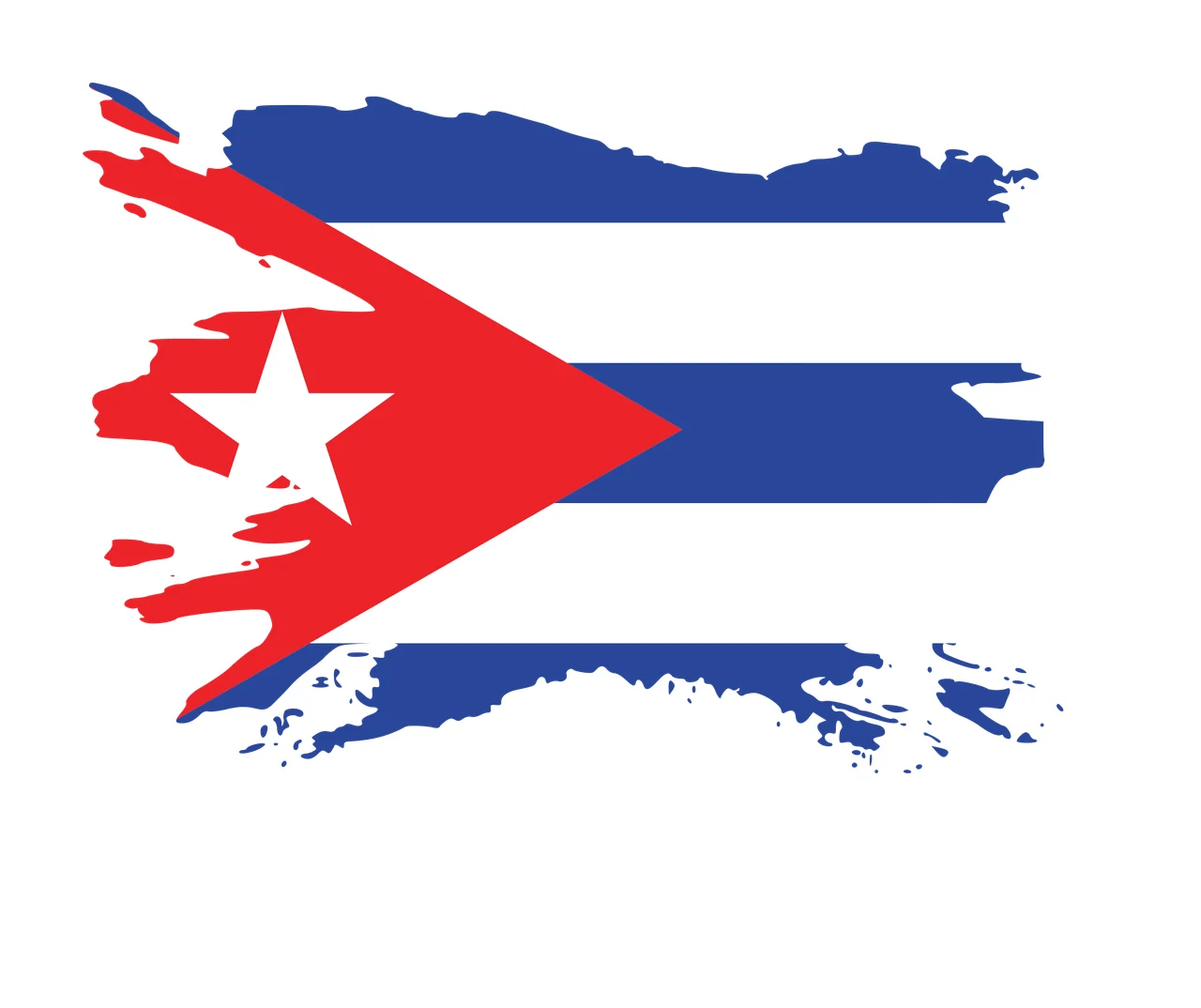 Cuban flag design with red triangle, white star and blue horizontal stripe